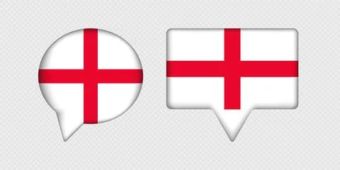 Flag of England in speech bubble. Illustrazione stock