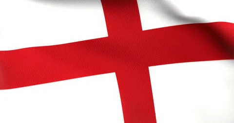 Flag of England Waving 3D Animation Close up, 4K UHD 60 FPS Stock Footage 162186187
