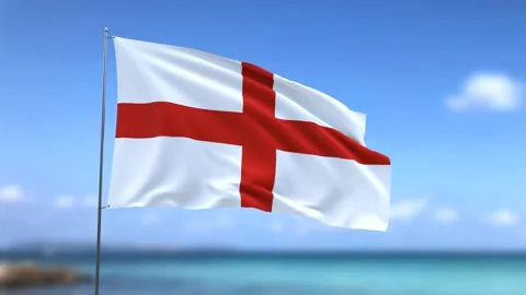 Flag of England waving in the sky Stock Footage 167813181