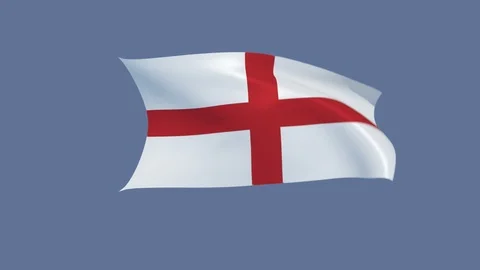 Flag of England waving in the wind, loopable and with alpha channel embedded Stock Footage 104983972