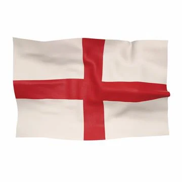 Flag of England on a white background 3d-rendering イラスト素材