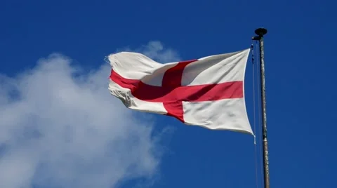 Flag of England in the wind Stock Footage 48581726