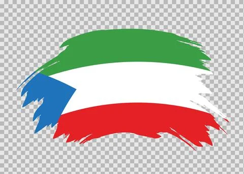 Flag of Equatorial Guinea with distressed paint stroke brush effect Stock Illustration
