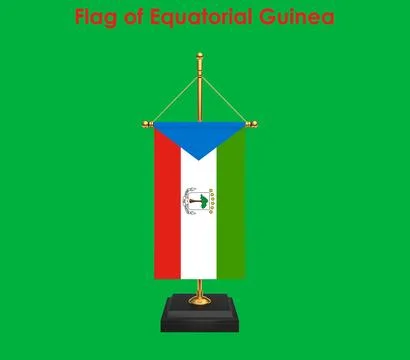 Flag Of Equatorial Guinea, Equatorial Guinea flag, National flag of Equator.. Stock Illustration