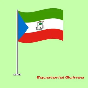 Flag Of Equatorial Guinea, Equatorial Guinea flag, National flag of Equator.. Stock Illustration