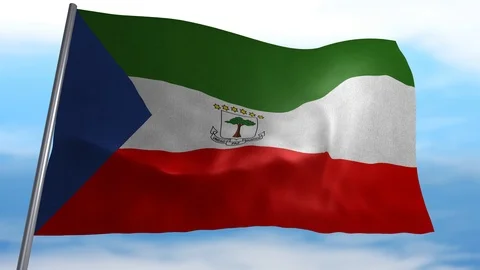 Flag of Equatorial Guinea Stock Footage 118615044