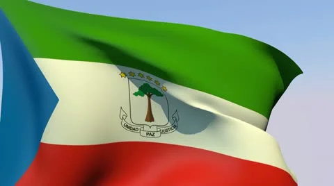 Flag of Equatorial Guinea HD Stock Footage 14255213