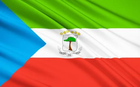 Flag of Equatorial Guinea, Malabo Stock Illustration