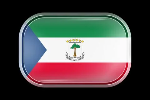 Flag of Equatorial Guinea. Matted Vector Icon. Vector Rectangular Shape Stock Illustration