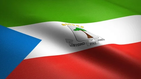 Flag of Equatorial Guinea. Waving flag with highly detailed fabric texture Stock-Footage 121634210