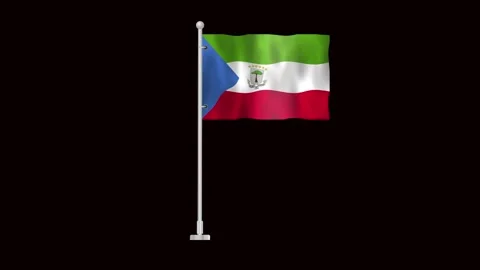 Flag of Equatorial Guinea waving Video stock 318780893