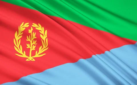 Flag of Eritrea, Asmara Stock Illustration
