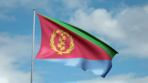 Flag of Eritrea 스톡 동영상 442645