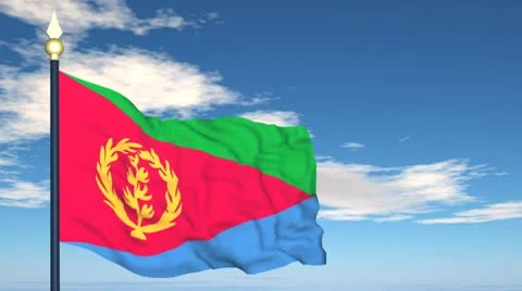 Flag Of Eritrea Stock Footage 10750520