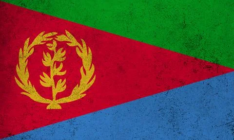 Flag Eritrea grunge texture Illustrazione stock