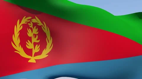 Flag of Eritrea HD Stock Footage 14264143