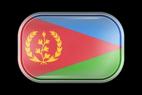Flag of Eritrea. Matted Vector Icon. Vector Rectangular Shape Stock Illustration