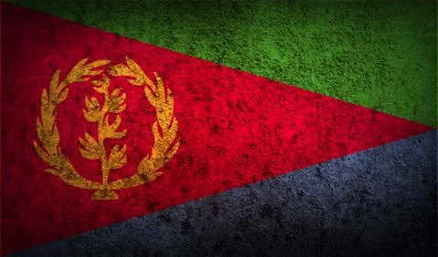 Flag of Eritrea with old texture. Stock Illustration