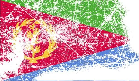 Flag of Eritrea with old texture. Stock Photos