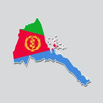 Flag of Eritrea in the shape of the country's map Illustrazione stock