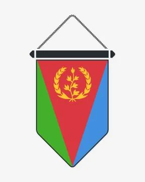 Flag of Eritrea. Vector Sign and Icon. Vertical Pennant. Vector Illustrazione stock