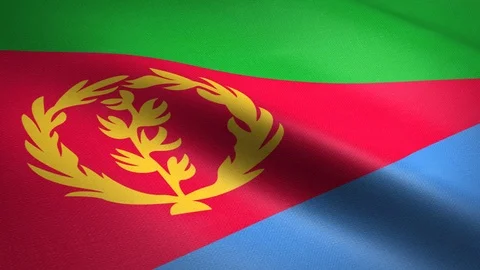 Flag of Eritrea. Waving flag with highly detailed fabric texture seamless Stock-Footage 120484409
