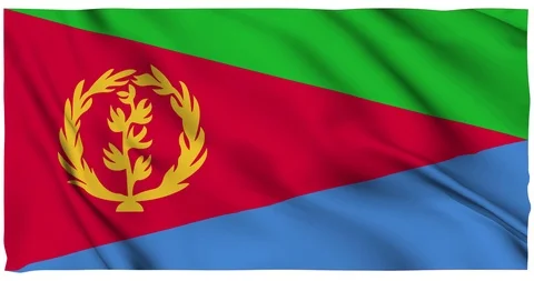 Flag of Eritrea waving on a samless loop over an easily removable background 스톡 동영상 98371477