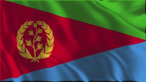 Flag of Eritrea waving slowly Stock-Footage 338132076