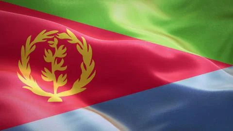 Flag of Eritrea waving in the wind. 3D Waving flag design. Illustrazione stock