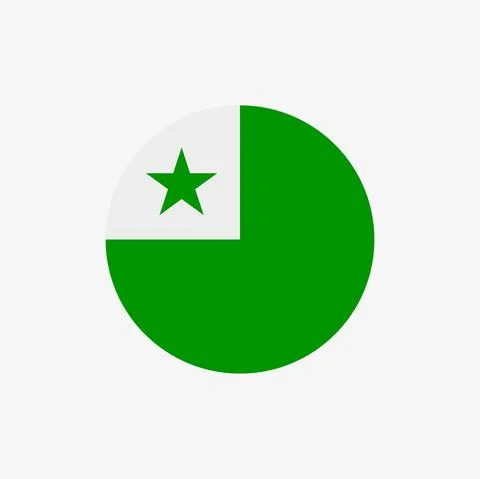The flag of Esperanto in a circle Stock Illustration