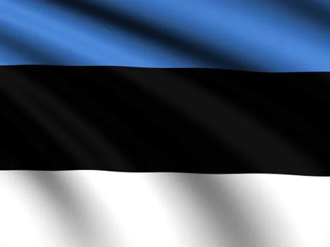 Flag of Estonia blowing in the wind Stock Photos