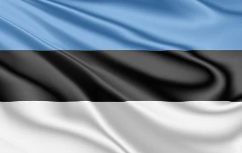 Flag of Estonia fluttering in the wind Stock Illustration