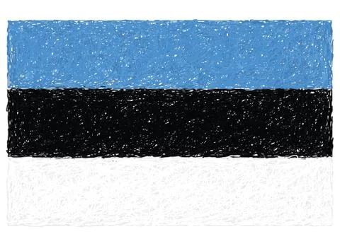 Flag of estonia Stock Illustration