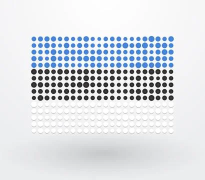 Flag of Estonia made up of small dots Illustrazione stock