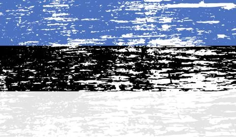 Flag of Estonia with old texture. Vector Stock Illustration