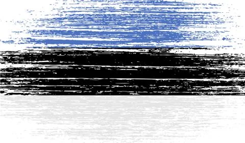 Flag of Estonia with old texture. Vector Illustrazione stock