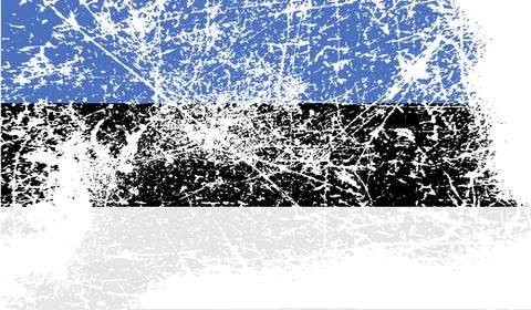 Flag of Estonia with old texture. Vector Illustrazione stock