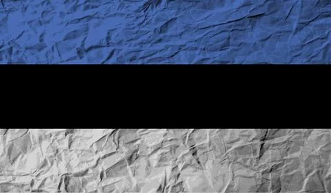 Flag of Estonia with old texture. Vector Illustrazione stock