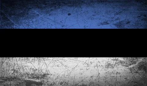 Flag of Estonia with old texture. Vector Stock Illustration