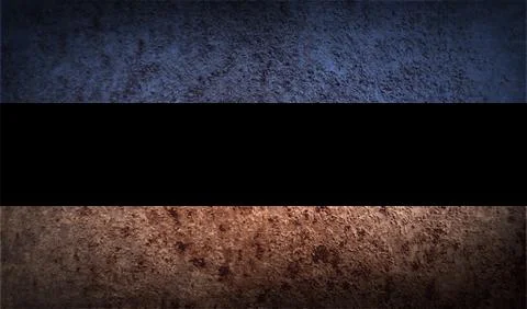 Flag of Estonia with old texture. Vector Illustrazione stock