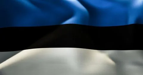 Flag of Estonia waving high resolution 10K+ size Stock Illustration