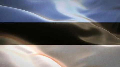 Flag of Estonia waving in the wind. 3D Waving flag design. Stock Illustration