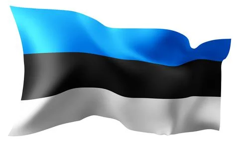 Flag of Estonia waving in the wind. イラスト素材