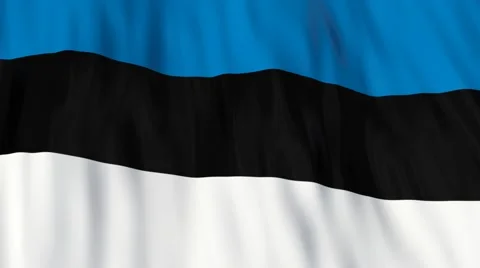 Flag of Estonia waving in the wind. Seamless looping. 3d generated. Stock Footage 49089933