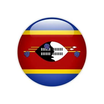Flag Eswatini button Stock Illustration