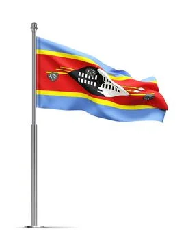 Flag of Eswatini isolated on white background Stock Illustration