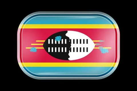 Flag of Eswatini. Matted Vector Icon. Vector Rectangular Shape Illustrazione stock