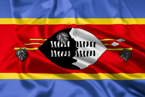 The Flag of Eswatini Rippled Stock Illustration