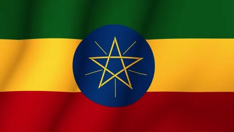The flag of Ethiopia. The developing national flag of Ethiopia in 3d format Stock-Footage 274868898