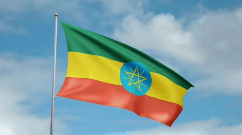 Flag of Ethiopia 스톡 동영상 442672